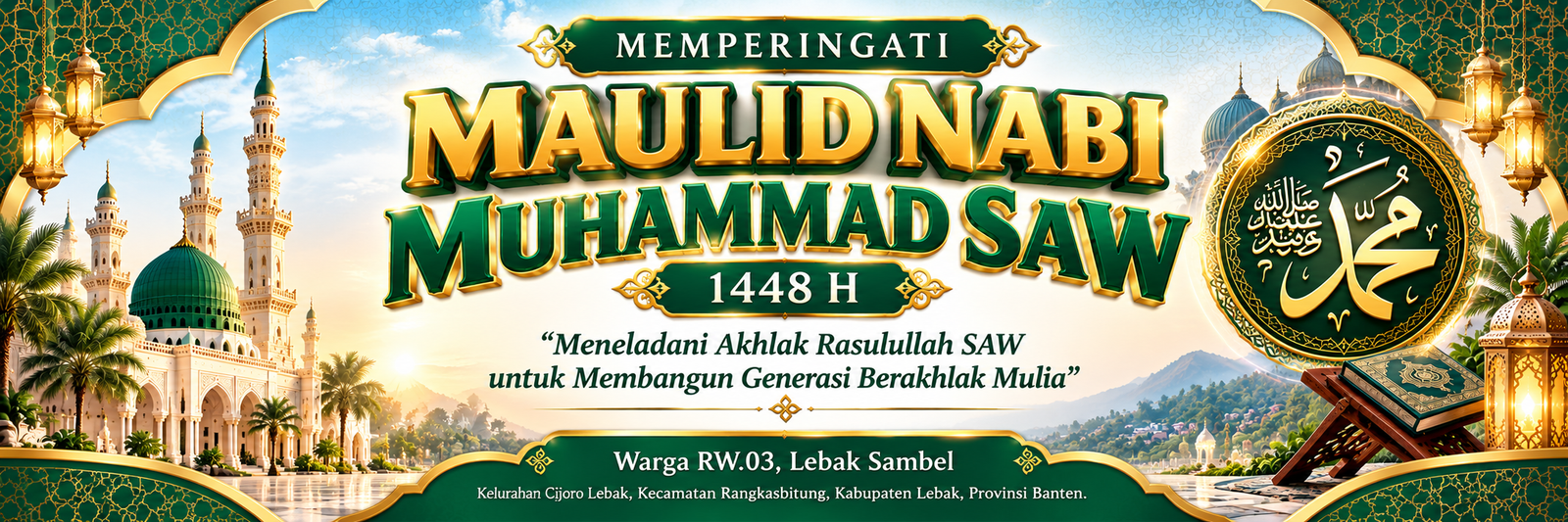 WARGA RW.03 LEBAK SAMBEL PERINGATI MAULID NABI MUHAMMAD SAW 1448 H